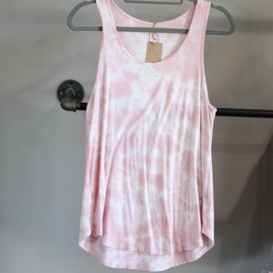 American Eagle tank, pink and white the dye, size small